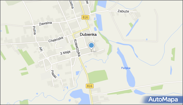 Dubienka, Wełnianka, mapa Dubienka