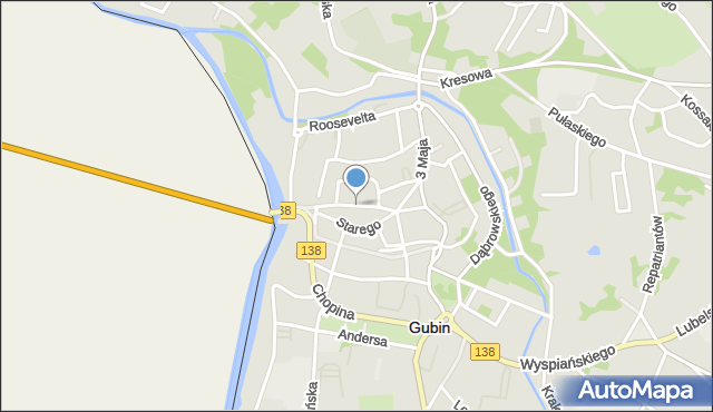 Gubin, Westerplatte, mapa Gubin