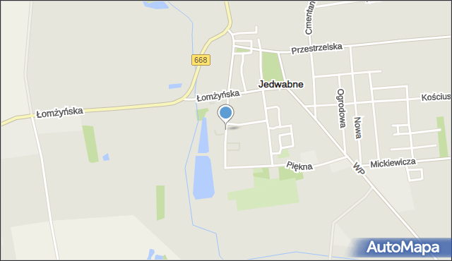 Jedwabne, Wesoła, mapa Jedwabne