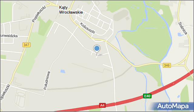 Kąty Wrocławskie, Wesoła, mapa Kąty Wrocławskie