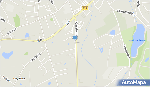 Kościerzyna, Wejhera Jakuba, mapa Kościerzyna