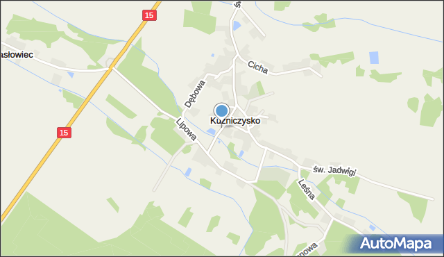 Kuźniczysko, Wesoła, mapa Kuźniczysko