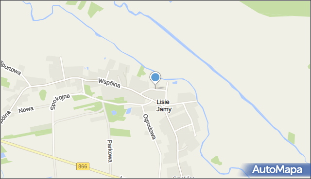 Lisie Jamy gmina Lubaczów, Wesoła, mapa Lisie Jamy gmina Lubaczów