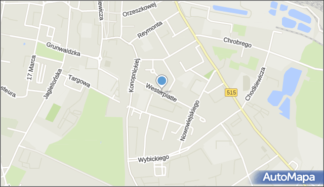 Malbork, Westerplatte, mapa Malborka