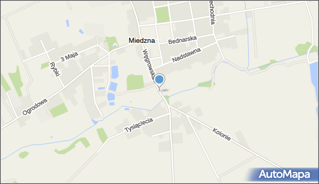 Miedzna, Węgrowska, mapa Miedzna