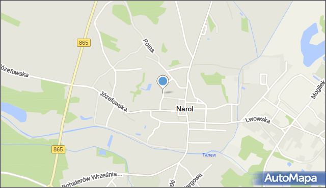 Narol, Wesoła, mapa Narol