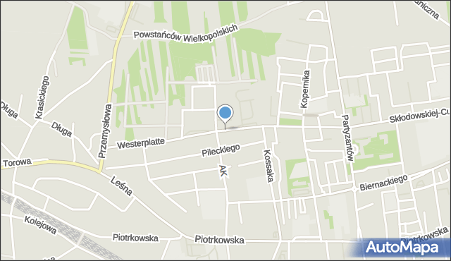 Opoczno, Westerplatte, mapa Opoczno