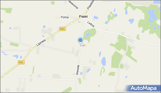 Piaski gmina Sierpc, Wesoła, mapa Piaski gmina Sierpc