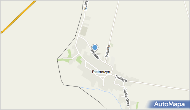 Pietraszyn, Wesoła, mapa Pietraszyn