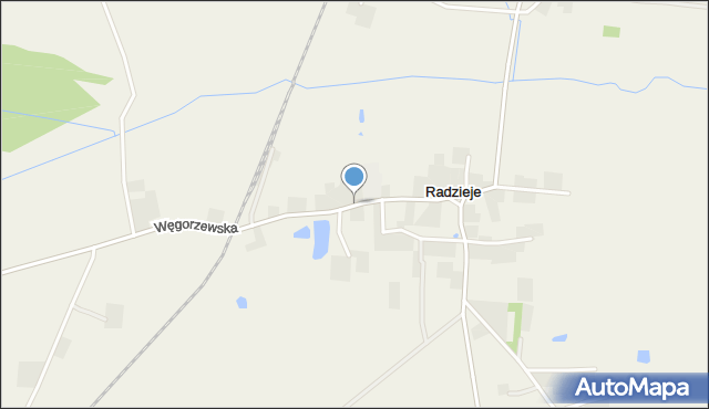 Radzieje, Węgorzewska, mapa Radzieje