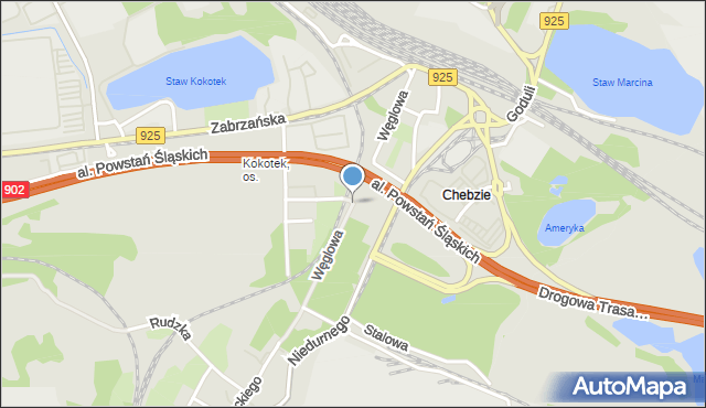 Ruda Śląska, Węglowa, mapa Rudy Śląskiej