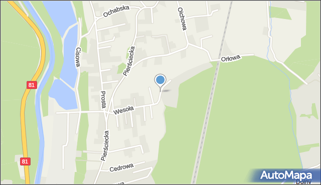 Skoczów powiat cieszyński, Wesoła, mapa Skoczów powiat cieszyński