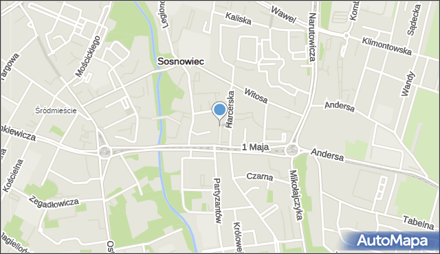 Sosnowiec, Wesoła, mapa Sosnowca