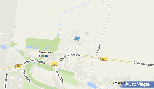 Świercze gmina Olesno, Weselna, mapa Świercze gmina Olesno