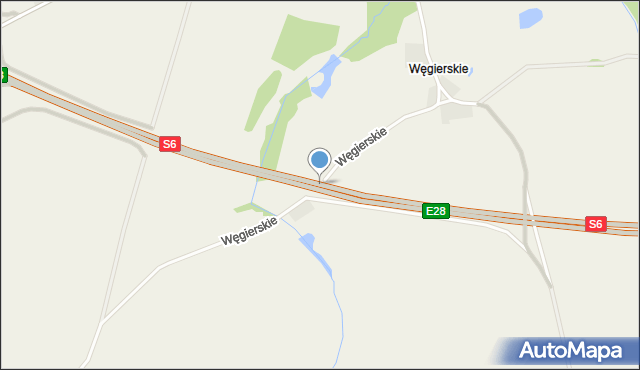 Węgierskie gmina Potęgowo, Węgierskie, mapa Węgierskie gmina Potęgowo