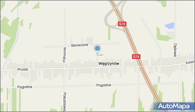 Węgrzynów gmina Mniów, Wesoła, mapa Węgrzynów gmina Mniów