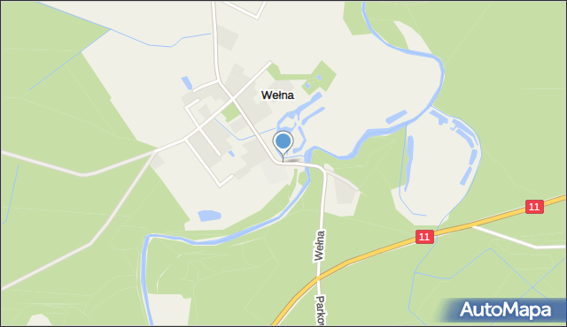 Wełna gmina Rogoźno, Wełna, mapa Wełna gmina Rogoźno