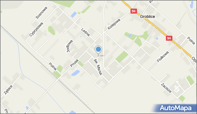 Zębice, Wesoła, mapa Zębice