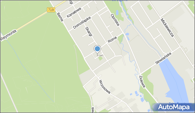 Żyrardów, Wesoły Zaułek, mapa Żyrardów