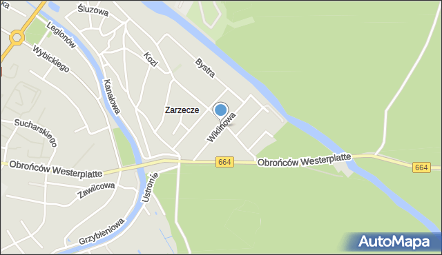 Augustów, Wiklinowa, mapa Augustów