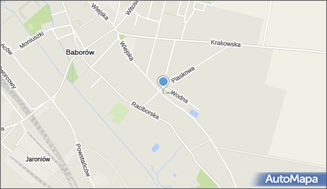 Baborów, Wiejska, mapa Baborów