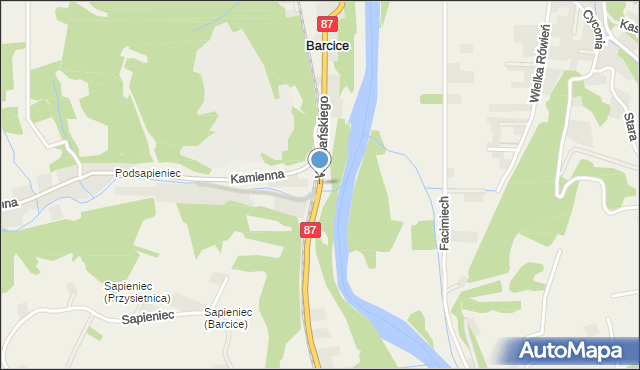 Barcice gmina Stary Sącz, Wirmańskiego Józefa, ks., mapa Barcice gmina Stary Sącz