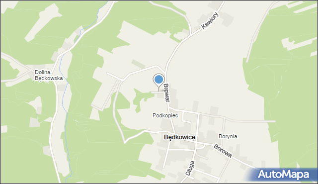 Będkowice gmina Wielka Wieś, Widokowa, mapa Będkowice gmina Wielka Wieś