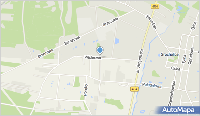 Bełchatów, Wichrowa, mapa Bełchatów