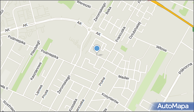 Biała Podlaska, Wilskiego-Ciborowicza Krzysztofa, ks., mapa Białej Podlaskiej