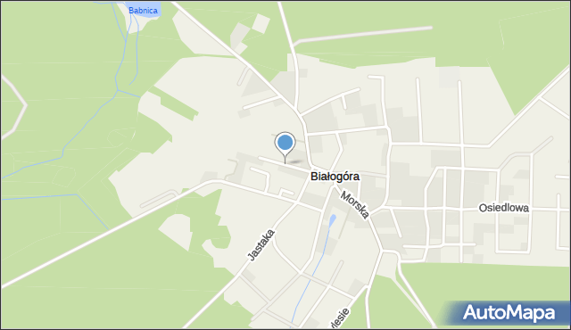 Białogóra, Wiśniowa, mapa Białogóra