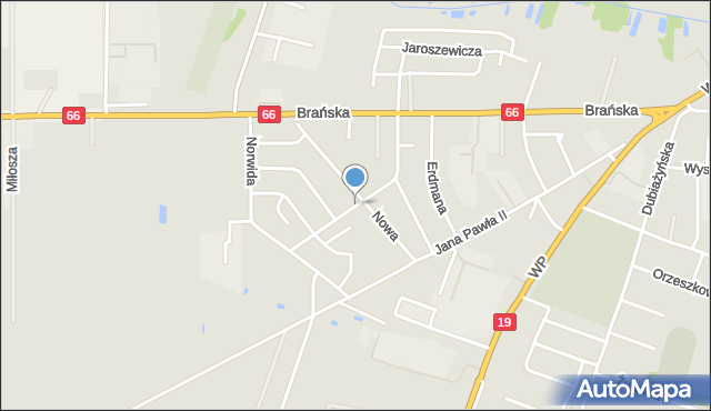 Bielsk Podlaski, Witosa Wincentego, mapa Bielsk Podlaski