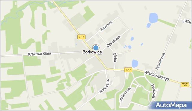 Borkowice powiat przysuski, Wiśniewskiego Jana, ks., mapa Borkowice powiat przysuski
