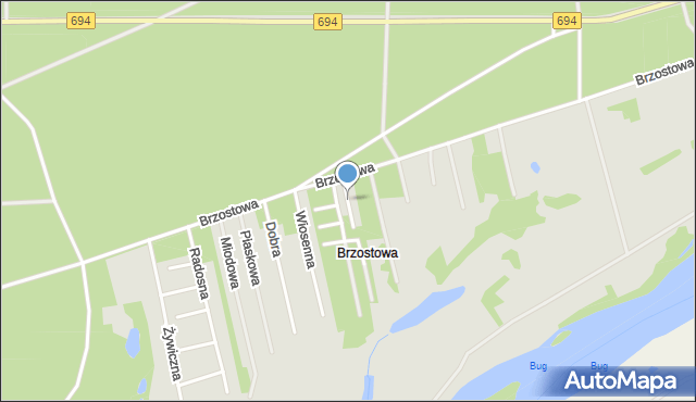 Brok powiat ostrowski, Wiśniowa, mapa Brok powiat ostrowski