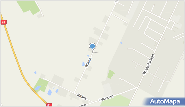 Browina gmina Chełmża, Witosa Wincentego, mapa Browina gmina Chełmża