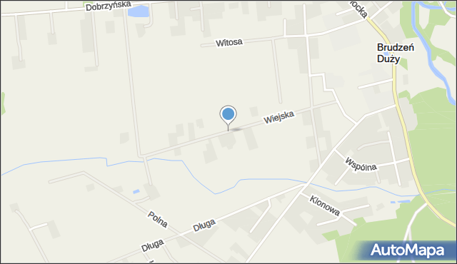 Brudzeń Duży, Wiejska, mapa Brudzeń Duży