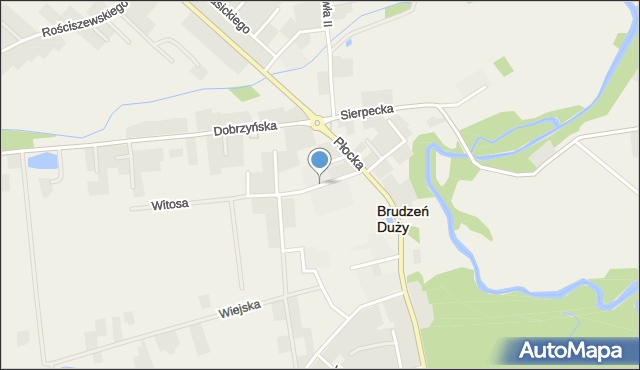 Brudzeń Duży, Witosa Wincentego, mapa Brudzeń Duży