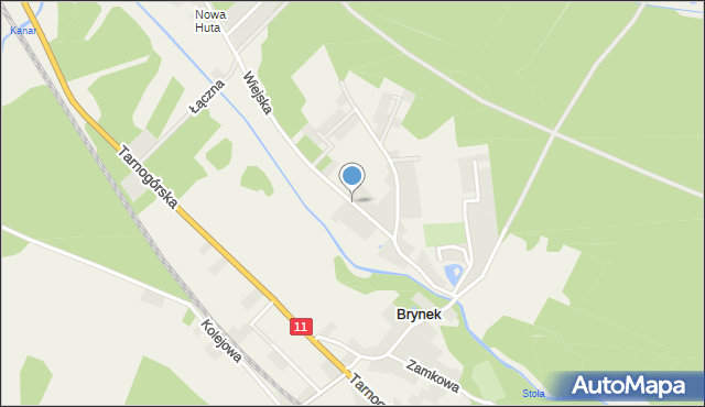 Brynek, Wiejska, mapa Brynek