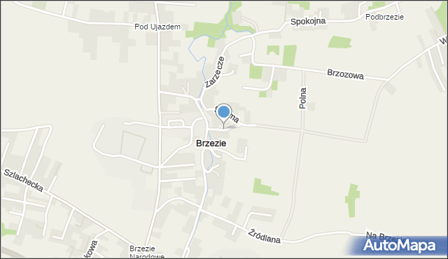 Brzezie gmina Zabierzów, Wiśniowa, mapa Brzezie gmina Zabierzów