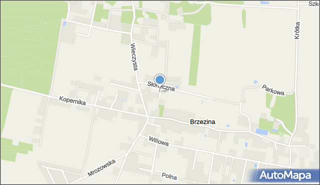 Brzezina gmina Miękinia, Wiosenna, mapa Brzezina gmina Miękinia