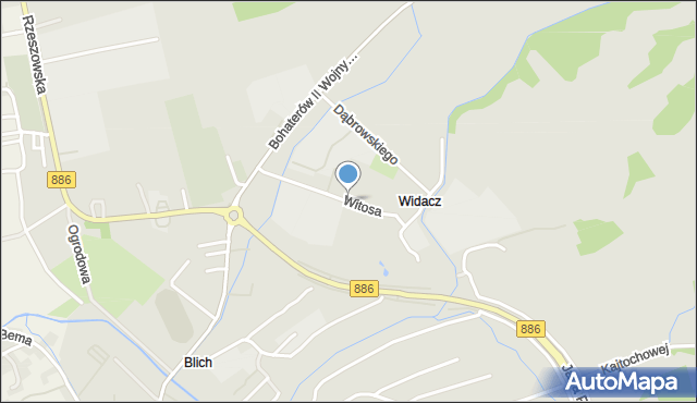Brzozów, Witosa Wincentego, mapa Brzozów