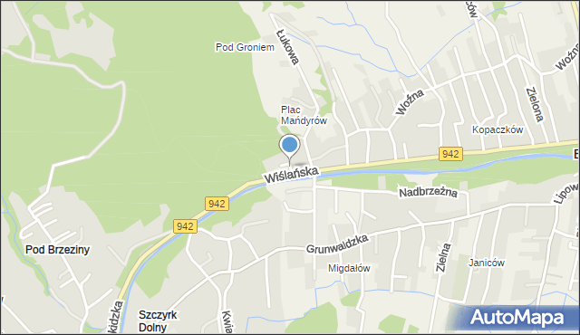 Buczkowice, Widokowa, mapa Buczkowice