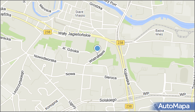 Bydgoszcz, Wiatrakowa, mapa Bydgoszczy