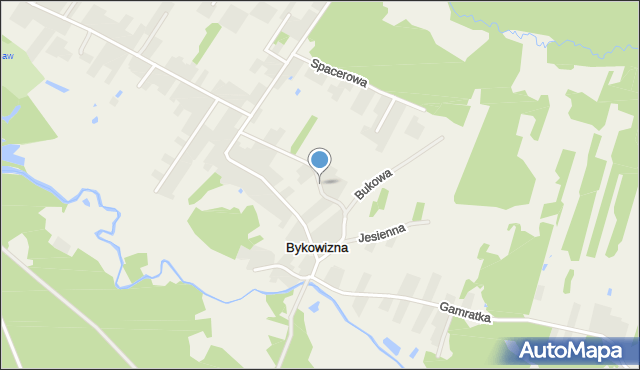 Bykowizna, Wiosenna, mapa Bykowizna