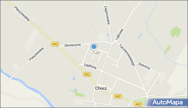 Chocz, Wiśniowa, mapa Chocz