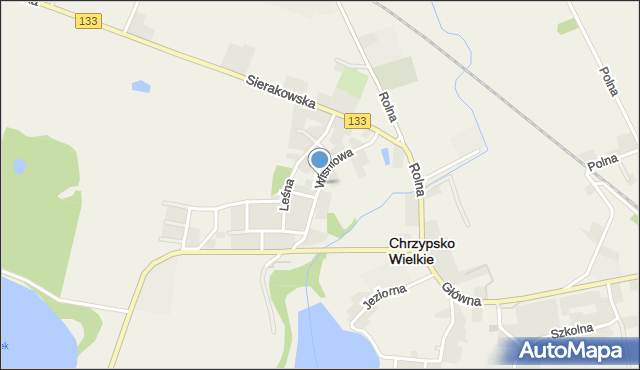 Chrzypsko Wielkie, Wiśniowa, mapa Chrzypsko Wielkie