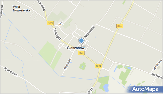 Cieszanów, Witosa Wincentego, mapa Cieszanów