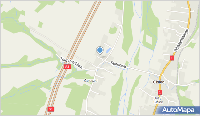Cisiec, Wierzbowa, mapa Cisiec