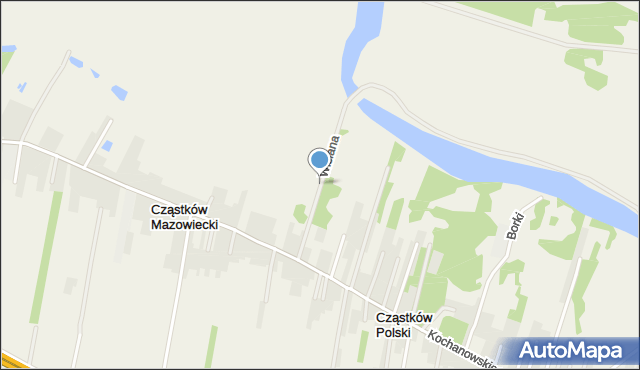 Cząstków Polski, Wiślana, mapa Cząstków Polski