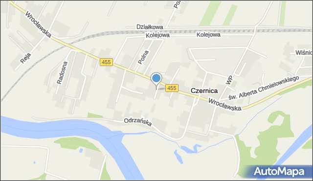 Czernica powiat wrocławski, Wiosenna, mapa Czernica powiat wrocławski