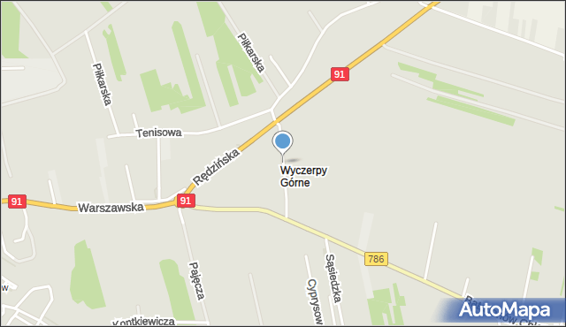 Częstochowa, Widłaków, mapa Częstochowy